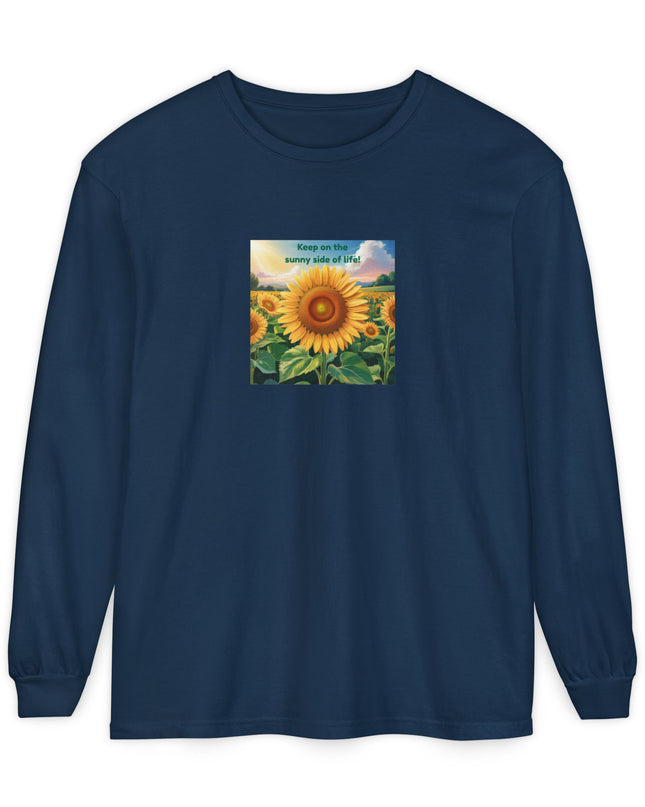 "Keep on the Sunny Side of Life" Unisex Garment-dyed Long Sleeve T-Shirt