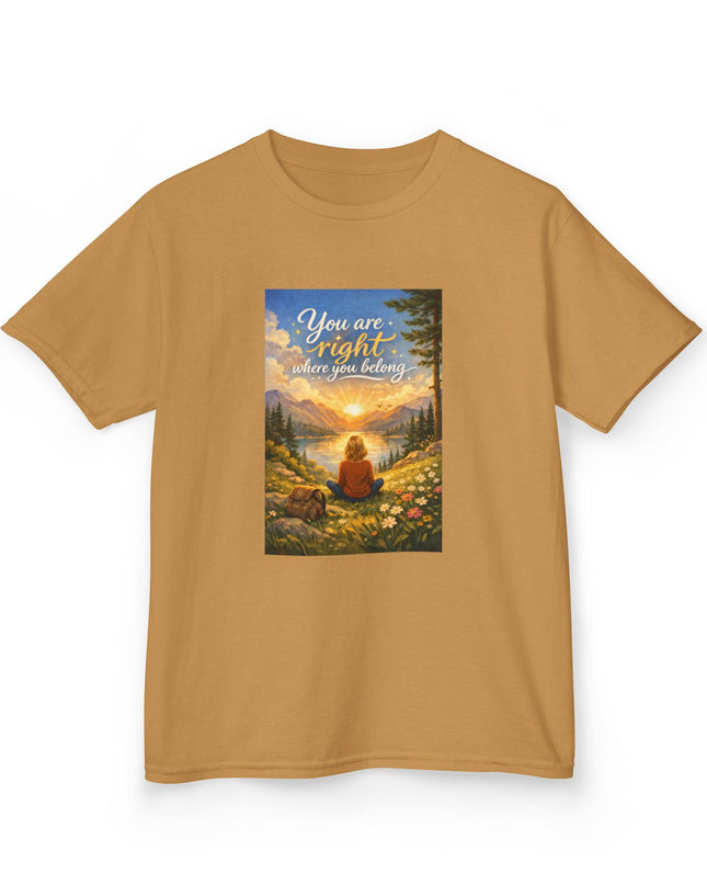 "You Are Right Where You Belong" Kids Heavy Cotton Tee