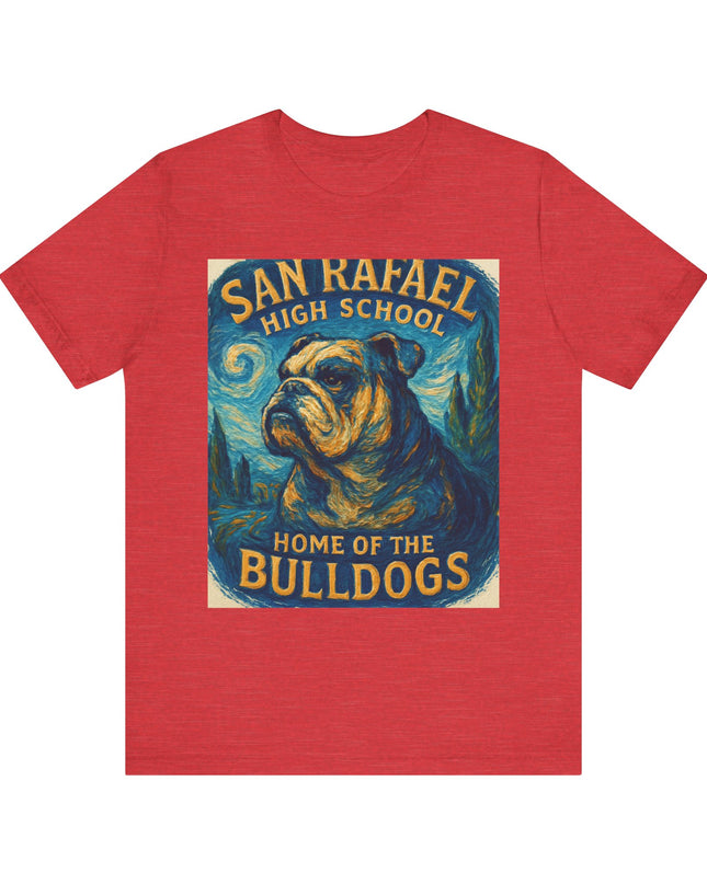 "San Rafael High School Home of the Bulldogs Vincent Van Gogh Style" Unisex Jersey Short Sleeve Tee