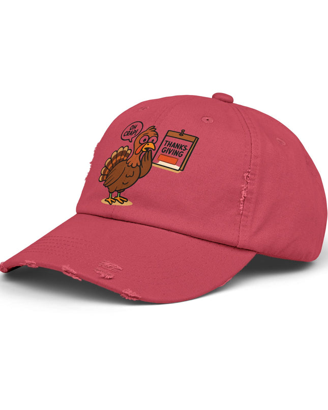"Oh crap, Thanksgiving" Unisex Distressed Cap