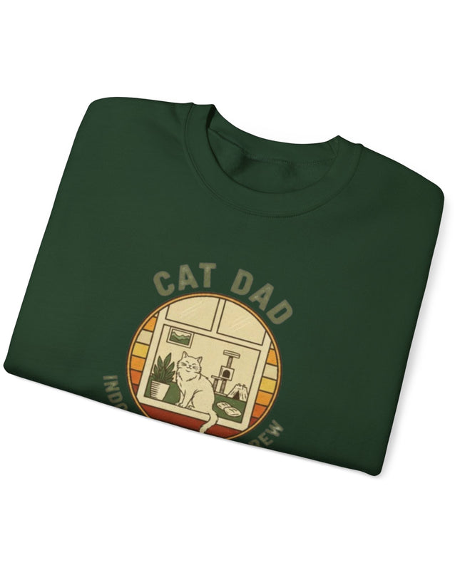 "Cat Dad Indoor Adventure Crew" Unisex Adult Sweatshirt