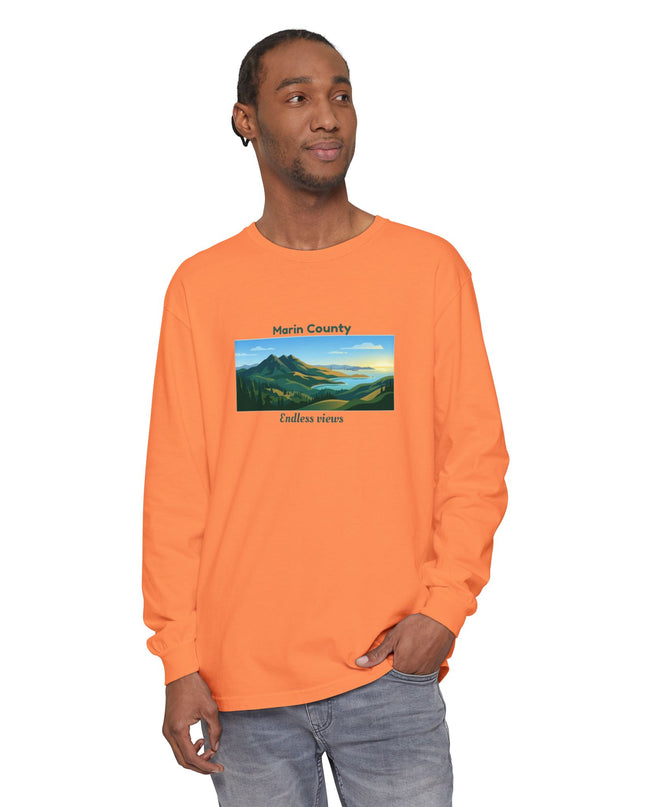 "Marin County - Endless Views" Unisex Garment-dyed Long Sleeve T-Shirt