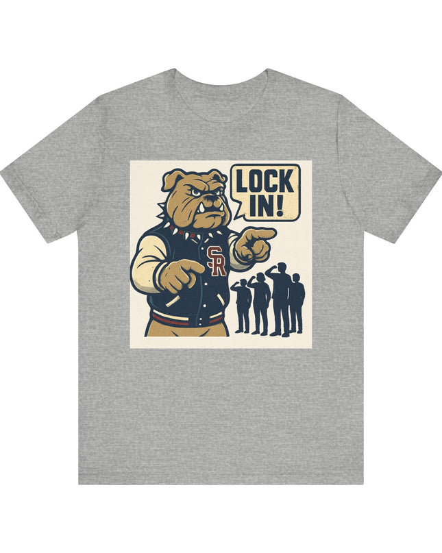 "The Fierce San Rafael High School Bulldog says Lock in!" Unisex Jersey Short Sleeve Tee