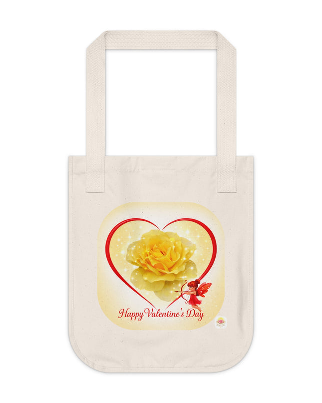 "Happy Valentine's Day" Organic Canvas Tote Bag