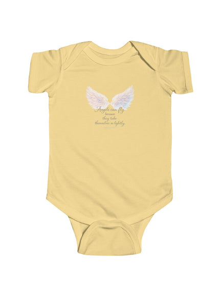 "Angels Can Fly Because They Take Themselves So Lightly" Infant Fine Jersey Bodysuit