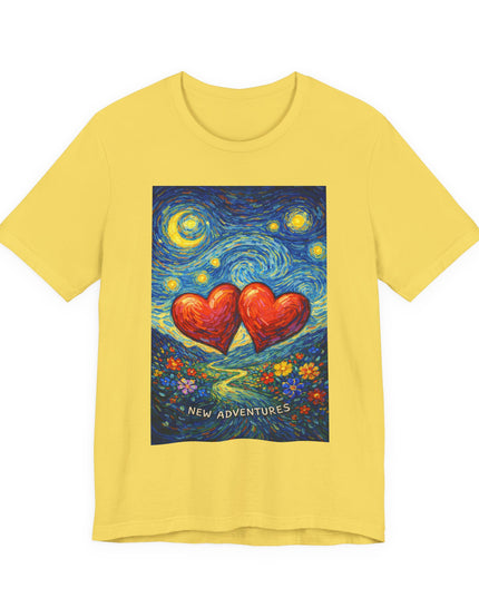 "Valentine's Day, New Adventures - Vincent Van Gogh Style" Unisex Jersey Short Sleeve Tee