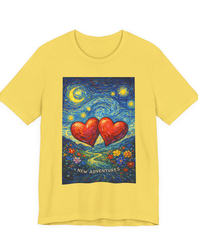 "Valentine's Day, New Adventures - Vincent Van Gogh Style" Unisex Jersey Short Sleeve Tee