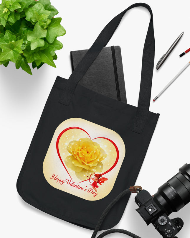 "Happy Valentine's Day" Organic Canvas Tote Bag