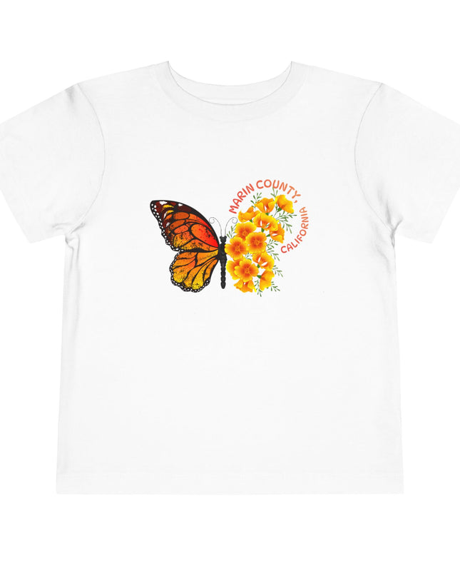 "Butterflies and Poppies Marin County, California" Toddler Short Sleeve Tee