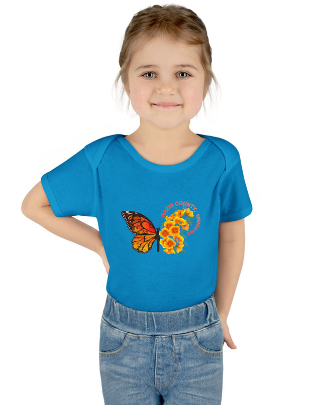 "Butterflies and Poppies Marin County, California" Infant Baby Rib Bodysuit