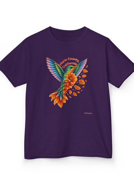 "Hummingbird and Poppies" Kids Heavy Cotton Tee