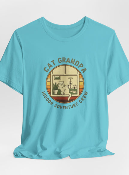 "Cat Grandpa Indoor Adventure Crew" Unisex Jersey Short Sleeve Tee