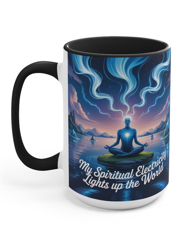 "My Spiritual Electricity Lights Up the World" Accent Mug