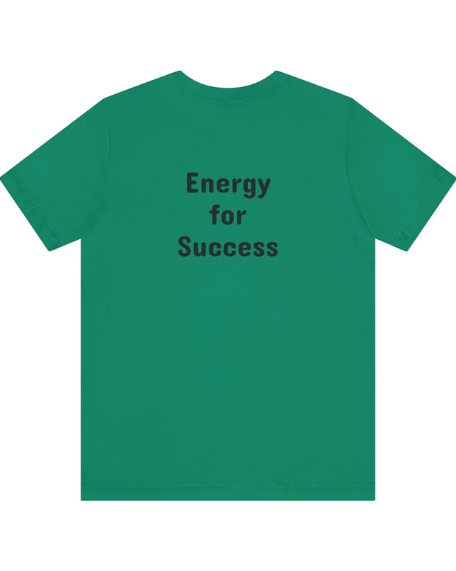 "Energy for Success" with a black and white drawing of a tree, Unisex Jersey Short Sleeve Tee