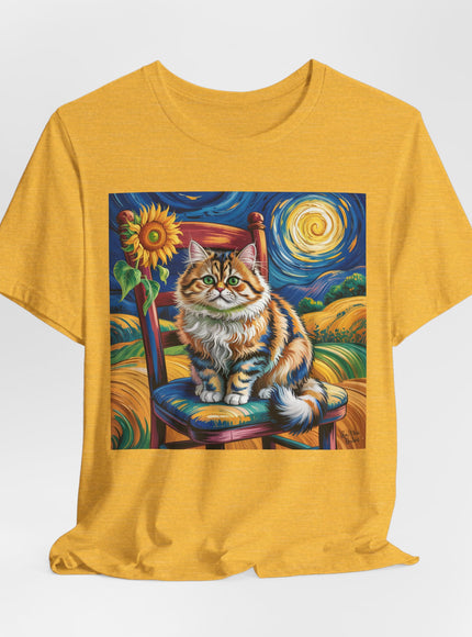 "Cat - Vincent Van Gogh style" V.1 Unisex Jersey Short Sleeve Tee