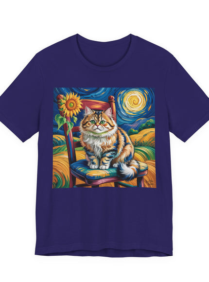 "Cat - Vincent Van Gogh style" V.1 Unisex Jersey Short Sleeve Tee