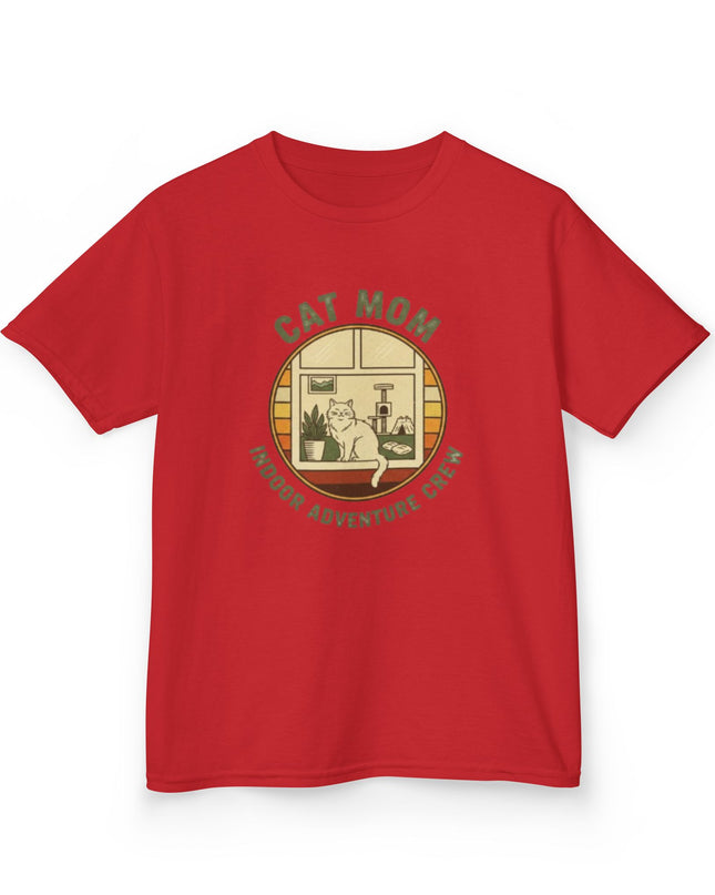 "Cat Mom Indoor Adventure Crew" Kids Heavy Cotton Tee