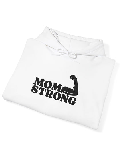 "Mom Strong (Black embroidery)" Unisex Heavy Blend Hooded Sweatshirt