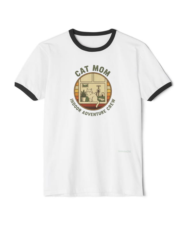 "Cat Mom" Unisex Cotton Ringer T-Shirt