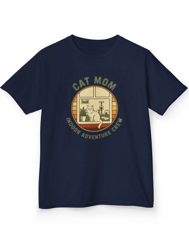 "Cat Mom Indoor Adventure Crew" Kids Heavy Cotton Tee