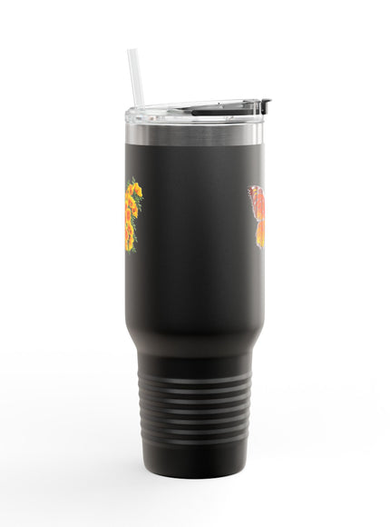 "Butterfly Poppies" Insulated Travel Mug, 40oz