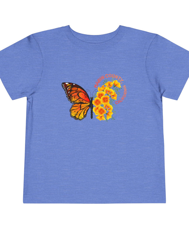 "Butterflies and Poppies Marin County, California" Toddler Short Sleeve Tee