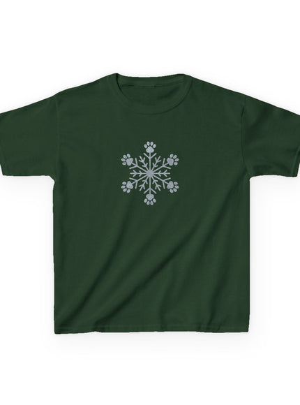 "Snowflake with Paws" Kids Heavy Cotton Tee