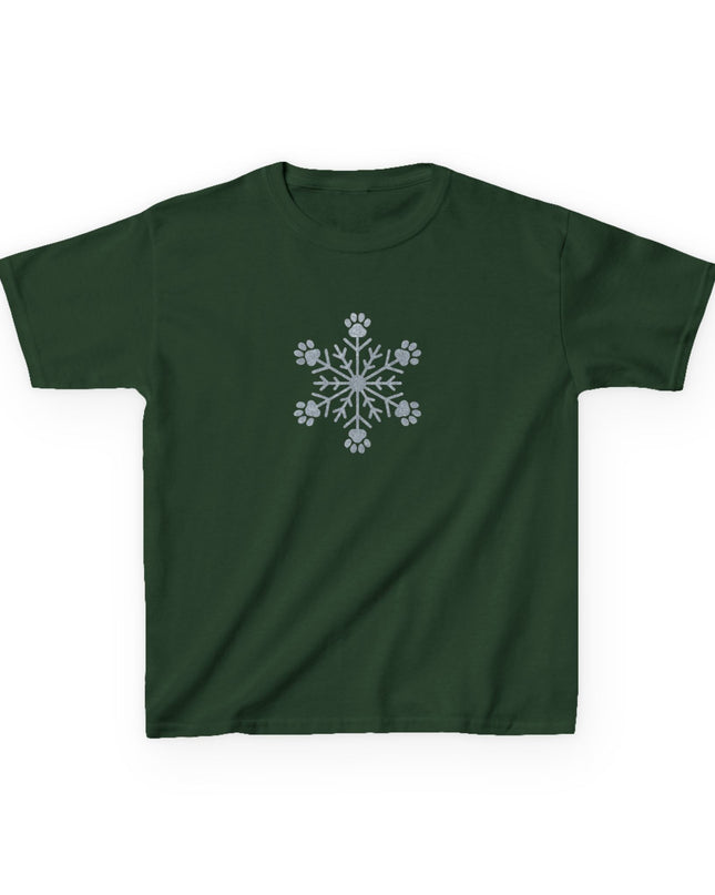 "Snowflake with Paws" Kids Heavy Cotton Tee