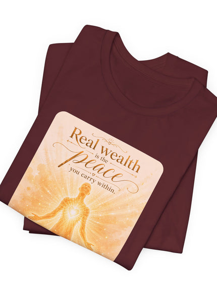 "Real Wealth" Unisex Jersey Short Sleeve Tee