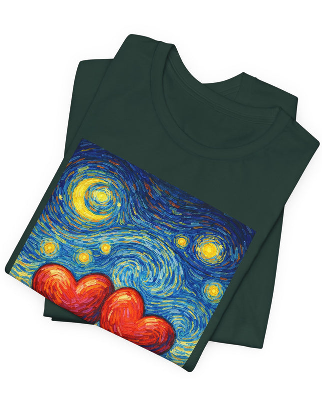 "Valentine's Day, New Adventures - Vincent Van Gogh Style" Unisex Jersey Short Sleeve Tee