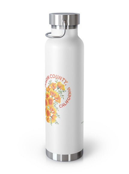 "Butterflies and Poppies Marin County, California" Copper Vacuum Insulated Bottle, 22oz