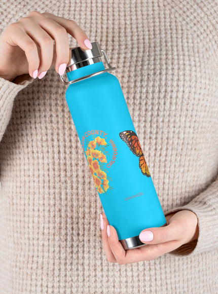 "Butterflies and Poppies Marin County, California" Copper Vacuum Insulated Bottle, 22oz