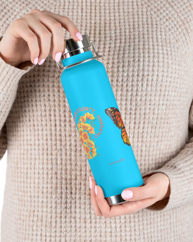 "Butterflies and Poppies Marin County, California" Copper Vacuum Insulated Bottle, 22oz