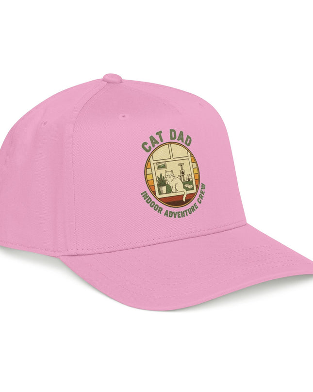 "Cat Dad Indoor Adventure Crew" Mid Profile Baseball Cap