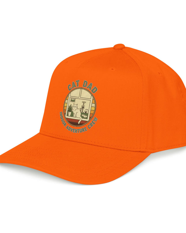 "Cat Dad Indoor Adventure Crew" Mid Profile Baseball Cap