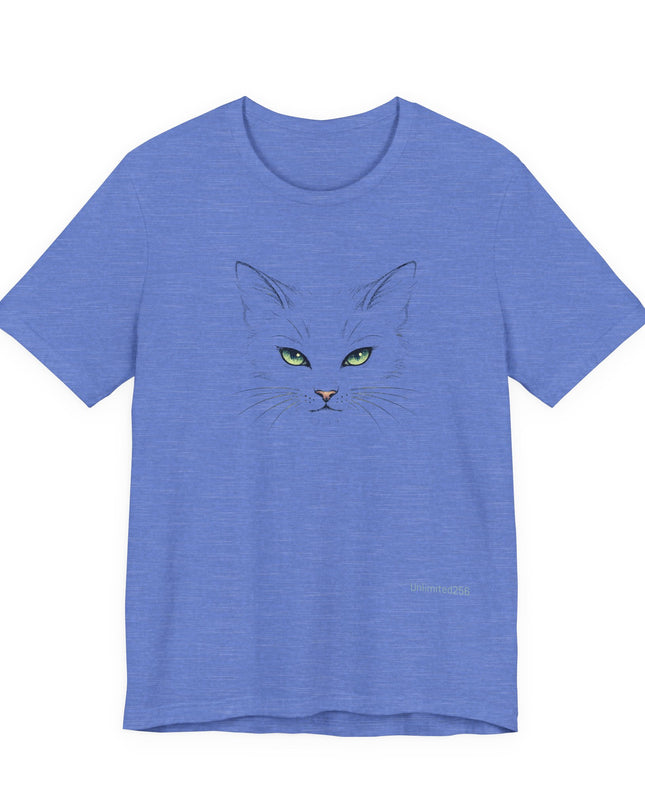 "Cat Face Sketch" Unisex Jersey Short Sleeve Tee