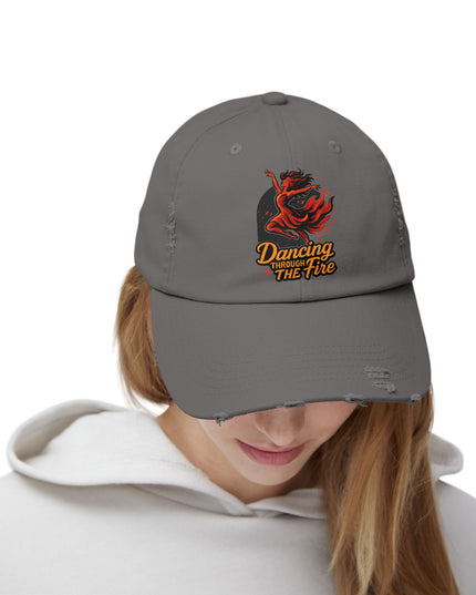 "Dancing through the fire" Unisex Distressed Cap