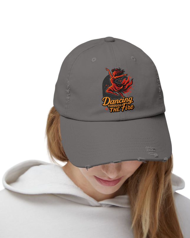 "Dancing through the fire" Unisex Distressed Cap