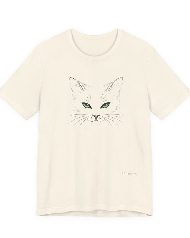 "Cat Face Sketch" Unisex Jersey Short Sleeve Tee