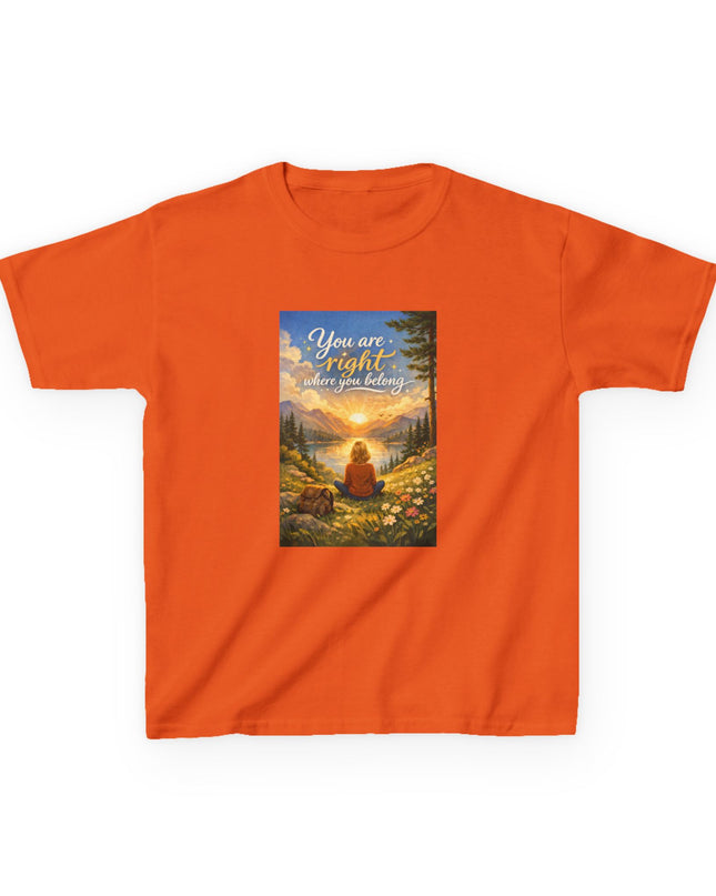"You Are Right Where You Belong" Kids Heavy Cotton Tee