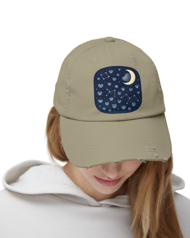 "Dog in the constellations" Unisex Distressed Cap