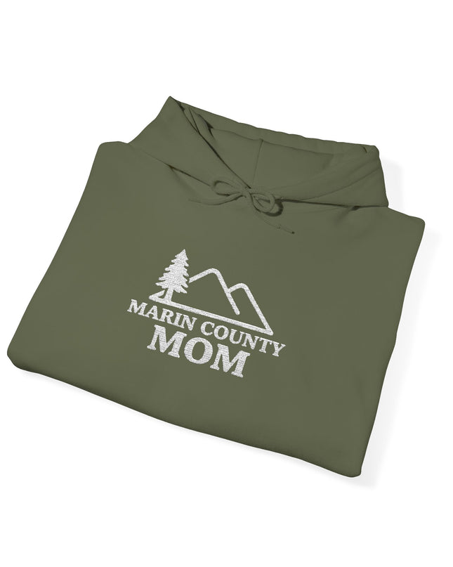"Marin County Mom" Embroidered Unisex Heavy Blend Hooded Sweatshirt