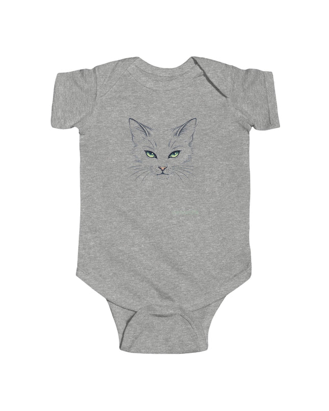 "Cat Face Sketch" Infant Fine Jersey Bodysuit