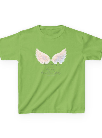 "Angels Can Fly Because They Take Themselves So Lightly" Kids Heavy Cotton™ Tee
