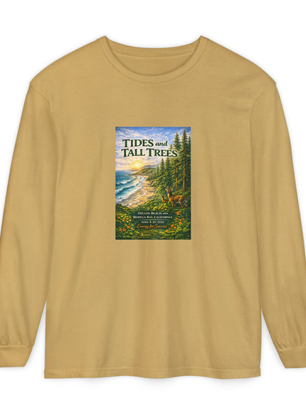 "Tides and Tall Trees" Unisex Garment-dyed Long Sleeve T-Shirt