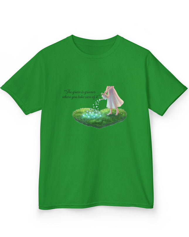 "The Grass is Greener Where You Take Care of It" Kids Heavy Cotton Tee