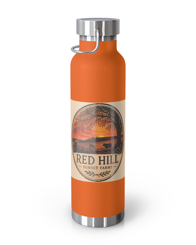 "Red Hill Sunset Farms" Copper Vacuum Insulated Bottle, 22oz