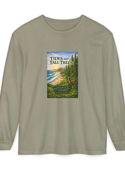 "Tides and Tall Trees" Unisex Garment-dyed Long Sleeve T-Shirt