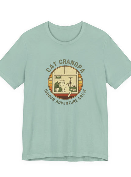 "Cat Grandpa Indoor Adventure Crew" Unisex Jersey Short Sleeve Tee
