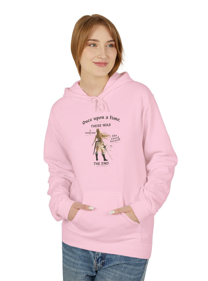 "She Saved Herself V1" (Ink both sides) Unisex Midweight Softstyle Fleece Hoodie